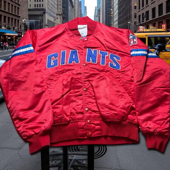 Vintage Pro Line Starter New York Giants NFL Men’s Medium Red Satin Jacket - Picture 1 of 6